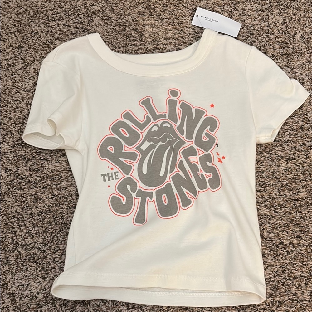 American Eagle Outfitters Cream Band Tee